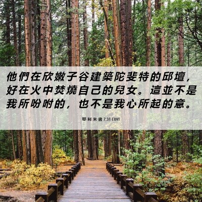 Picture 06 - 耶 利 米 書 7:31 CUVT - 他 們 在 欣 嫩 子 谷 建 築 陀 斐 特 - Bible Verse Picture
