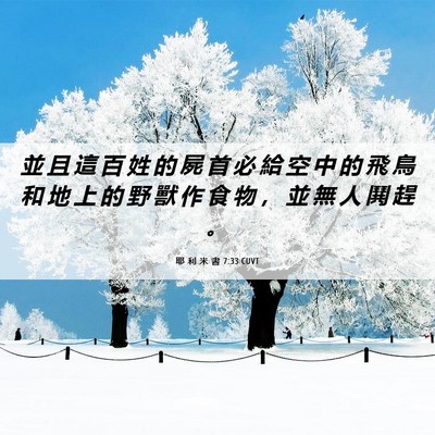 Picture 06 - 耶 利 米 書 7:33 CUVT - 並 且 這 百 姓 的 屍 首 必 給 空 中 - Bible Verse Picture