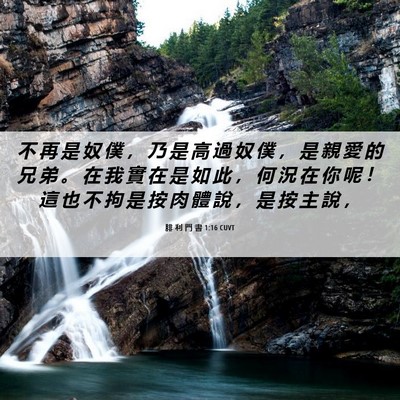 Picture 06 - 腓 利 門 書 1:16 CUVT - 不 再 是 奴 僕 ， 乃 是 高 過 奴 僕 - Bible Verse Picture