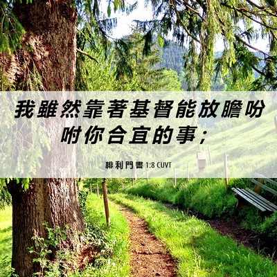 Picture 06 - 腓 利 門 書 1:8 CUVT - 我 雖 然 靠 著 基 督 能 放 膽 吩 咐 - Bible Verse Picture