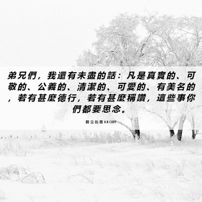Picture 06 - 腓 立 比 書 4:8 CUVT - 弟 兄 們 ， 我 還 有 未 盡 的 話 ： - Bible Verse Picture