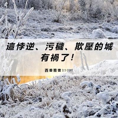 Picture 06 - 西 番 雅 書 3:1 CUVT - 這 悖 逆 、 污 穢 、 欺 壓 的 城 有 - Bible Verse Picture