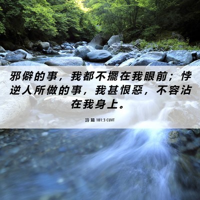 Picture 06 - 詩 篇 101:3 CUVT - 邪 僻 的 事 ， 我 都 不 擺 在 我 眼 - Bible Verse Picture