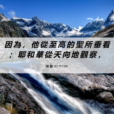 Picture 06 - 詩 篇 102:19 CUVT - 因 為 ， 他 從 至 高 的 聖 所 垂 看 - Bible Verse Picture