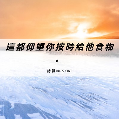 Picture 06 - 詩 篇 104:27 CUVT - 這 都 仰 望 你 按 時 給 他 食 物 - Bible Verse Picture