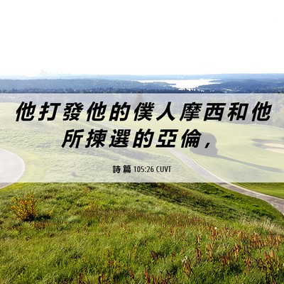 Picture 06 - 詩 篇 105:26 CUVT - 他 打 發 他 的 僕 人 摩 西 和 他 所 - Bible Verse Picture