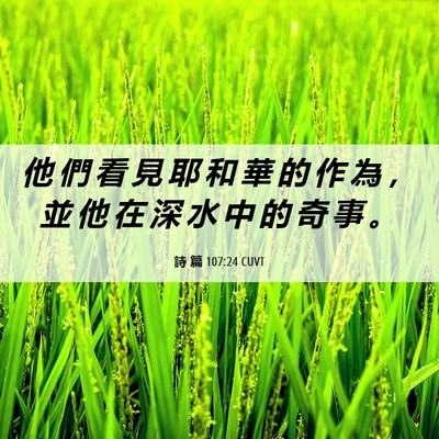 Picture 06 - 詩 篇 107:24 CUVT - 他 們 看 見 耶 和 華 的 作 為 ， 並 - Bible Verse Picture
