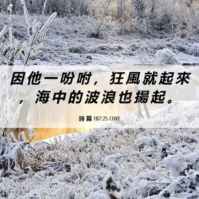 Picture 06 - 詩 篇 107:25 CUVT - 因 他 一 吩 咐 ， 狂 風 就 起 來 ， - Bible Verse Picture