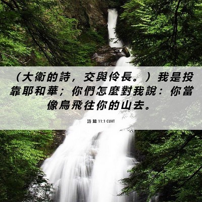 Picture 06 - 詩 篇 11:1 CUVT - （ 大 衛 的 詩 ， 交 與 伶 長 。 ） - Bible Verse Picture