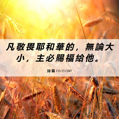 Picture 06 - 詩 篇 115:13 CUVT - 凡 敬 畏 耶 和 華 的 ， 無 論 大 小 - Bible Verse Picture