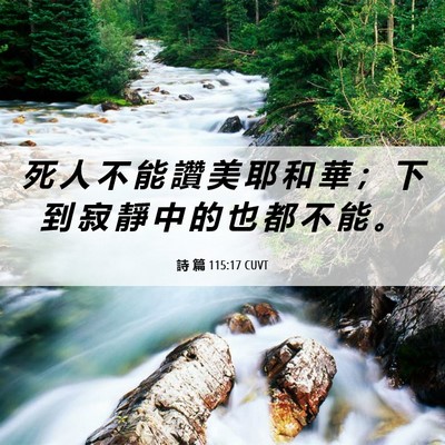 Picture 06 - 詩 篇 115:17 CUVT - 死 人 不 能 讚 美 耶 和 華 ； 下 到 - Bible Verse Picture