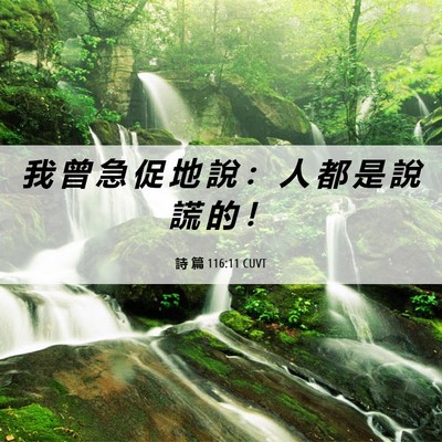 Picture 06 - 詩 篇 116:11 CUVT - 我 曾 急 促 地 說 ： 人 都 是 說 謊 - Bible Verse Picture