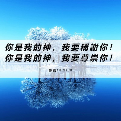 Picture 06 - 詩 篇 118:28 CUVT - 你 是 我 的 神 ， 我 要 稱 謝 你 ！ - Bible Verse Picture