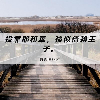 Picture 06 - 詩 篇 118:9 CUVT - 投 靠 耶 和 華 ， 強 似 倚 賴 王 子 - Bible Verse Picture