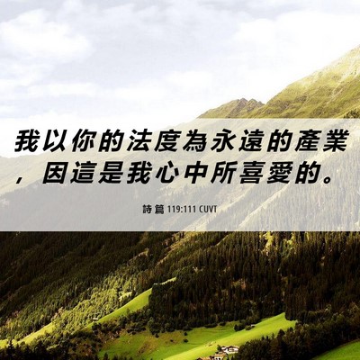 Picture 06 - 詩 篇 119:111 CUVT - 我 以 你 的 法 度 為 永 遠 的 產 業 - Bible Verse Picture
