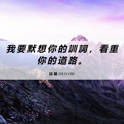 Picture 06 - 詩 篇 119:15 CUVT - 我 要 默 想 你 的 訓 詞 ， 看 重 你 - Bible Verse Picture
