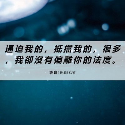 Picture 06 - 詩 篇 119:157 CUVT - 逼 迫 我 的 ， 抵 擋 我 的 ， 很 多 - Bible Verse Picture