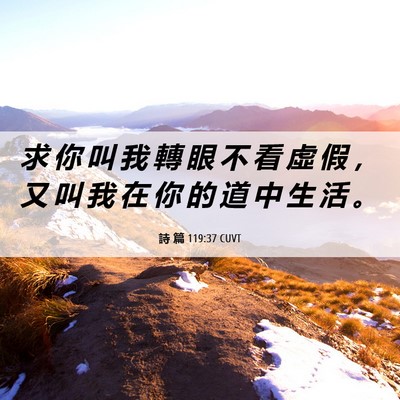 Picture 06 - 詩 篇 119:37 CUVT - 求 你 叫 我 轉 眼 不 看 虛 假 ， 又 - Bible Verse Picture
