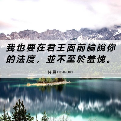 Picture 06 - 詩 篇 119:46 CUVT - 我 也 要 在 君 王 面 前 論 說 你 的 - Bible Verse Picture