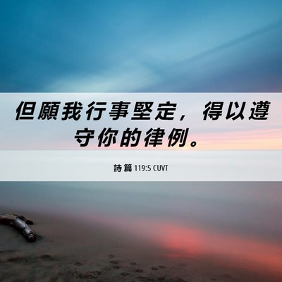 Picture 06 - 詩 篇 119:5 CUVT - 但 願 我 行 事 堅 定 ， 得 以 遵 守 - Bible Verse Picture
