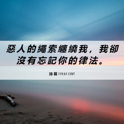 Picture 06 - 詩 篇 119:61 CUVT - 惡 人 的 繩 索 纏 繞 我 ， 我 卻 沒 - Bible Verse Picture