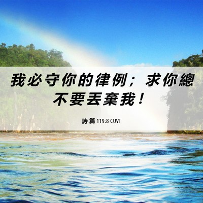 Picture 06 - 詩 篇 119:8 CUVT - 我 必 守 你 的 律 例 ； 求 你 總 不 - Bible Verse Picture