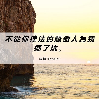 Picture 06 - 詩 篇 119:85 CUVT - 不 從 你 律 法 的 驕 傲 人 為 我 掘 - Bible Verse Picture