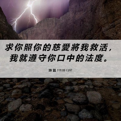 Picture 06 - 詩 篇 119:88 CUVT - 求 你 照 你 的 慈 愛 將 我 救 活 ， - Bible Verse Picture