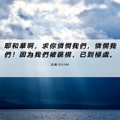 Picture 06 - 詩 篇 123:3 CUVT - 耶 和 華 啊 ， 求 你 憐 憫 我 們 ， - Bible Verse Picture