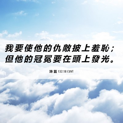 Picture 06 - 詩 篇 132:18 CUVT - 我 要 使 他 的 仇 敵 披 上 羞 恥 ； - Bible Verse Picture