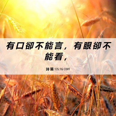 Picture 06 - 詩 篇 135:16 CUVT - 有 口 卻 不 能 言 ， 有 眼 卻 不 能 - Bible Verse Picture