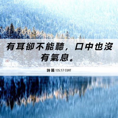 Picture 06 - 詩 篇 135:17 CUVT - 有 耳 卻 不 能 聽 ， 口 中 也 沒 有 - Bible Verse Picture