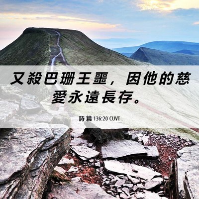 Picture 06 - 詩 篇 136:20 CUVT - 又 殺 巴 珊 王 噩 ， 因 他 的 慈 愛 - Bible Verse Picture