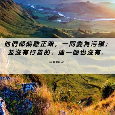 Picture 06 - 詩 篇 14:3 CUVT - 他 們 都 偏 離 正 路 ， 一 同 變 為 - Bible Verse Picture