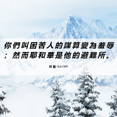 Picture 06 - 詩 篇 14:6 CUVT - 你 們 叫 困 苦 人 的 謀 算 變 為 羞 - Bible Verse Picture