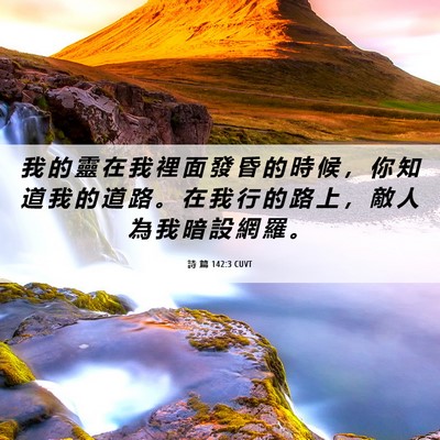 Picture 06 - 詩 篇 142:3 CUVT - 我 的 靈 在 我 裡 面 發 昏 的 時 候 - Bible Verse Picture