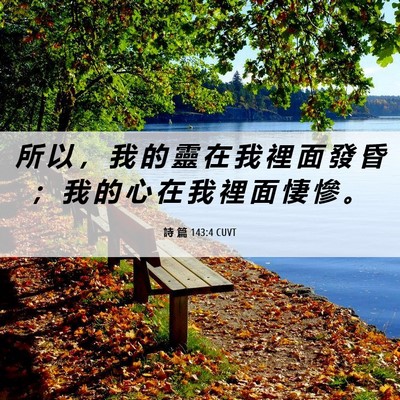 Picture 06 - 詩 篇 143:4 CUVT - 所 以 ， 我 的 靈 在 我 裡 面 發 昏 - Bible Verse Picture