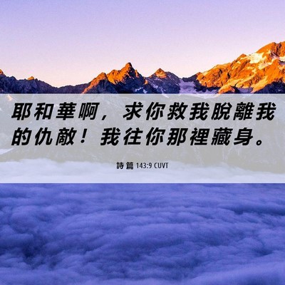 Picture 06 - 詩 篇 143:9 CUVT - 耶 和 華 啊 ， 求 你 救 我 脫 離 我 - Bible Verse Picture