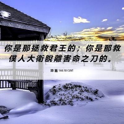 Picture 06 - 詩 篇 144:10 CUVT - 你 是 那 拯 救 君 王 的 ； 你 是 那 - Bible Verse Picture