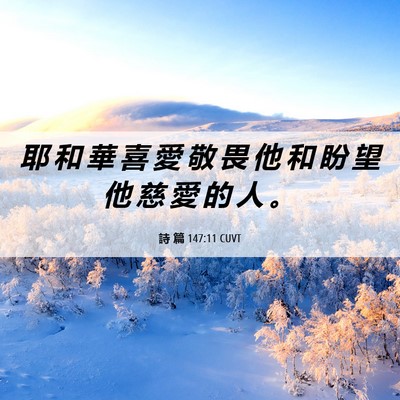 Picture 06 - 詩 篇 147:11 CUVT - 耶 和 華 喜 愛 敬 畏 他 和 盼 望 他 - Bible Verse Picture