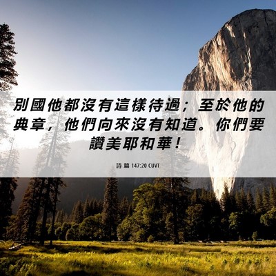 Picture 06 - 詩 篇 147:20 CUVT - 別 國 他 都 沒 有 這 樣 待 過 ； 至 - Bible Verse Picture