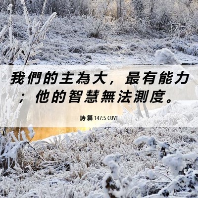 Picture 06 - 詩 篇 147:5 CUVT - 我 們 的 主 為 大 ， 最 有 能 力 ； - Bible Verse Picture