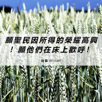 Picture 06 - 詩 篇 149:5 CUVT - 願 聖 民 因 所 得 的 榮 耀 高 興 ！ - Bible Verse Picture