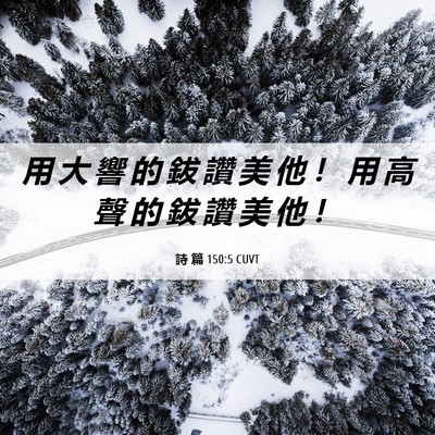 Picture 06 - 詩 篇 150:5 CUVT - 用 大 響 的 鈸 讚 美 他 ！ 用 高 聲 - Bible Verse Picture