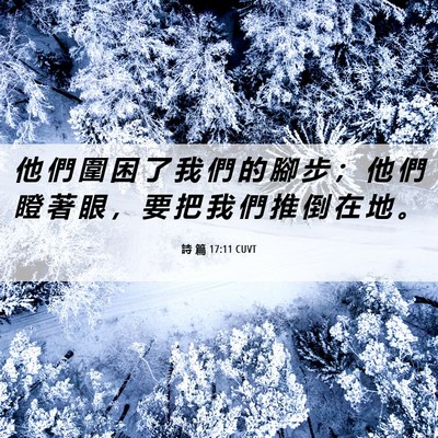 Picture 06 - 詩 篇 17:11 CUVT - 他 們 圍 困 了 我 們 的 腳 步 ； 他 - Bible Verse Picture
