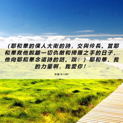 Picture 06 - 詩 篇 18:1 CUVT - （ 耶 和 華 的 僕 人 大 衛 的 詩 ， - Bible Verse Picture