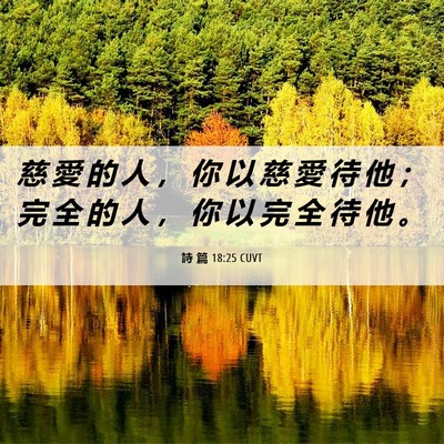 Picture 06 - 詩 篇 18:25 CUVT - 慈 愛 的 人 ， 你 以 慈 愛 待 他 ； - Bible Verse Picture