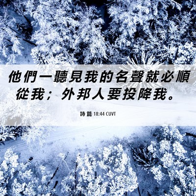 Picture 06 - 詩 篇 18:44 CUVT - 他 們 一 聽 見 我 的 名 聲 就 必 順 - Bible Verse Picture