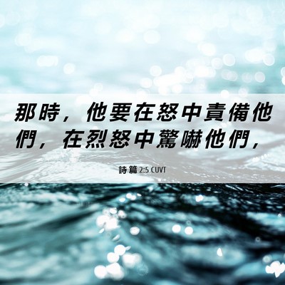 Picture 06 - 詩 篇 2:5 CUVT - 那 時 ， 他 要 在 怒 中 責 備 他 們 - Bible Verse Picture