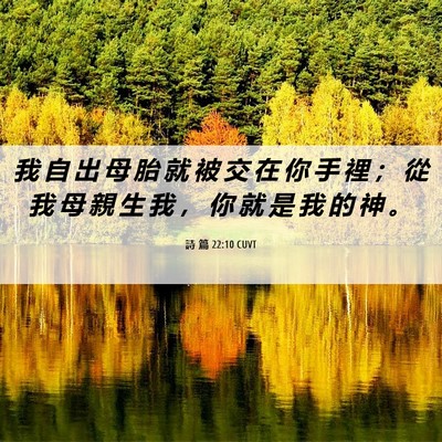 Picture 06 - 詩 篇 22:10 CUVT - 我 自 出 母 胎 就 被 交 在 你 手 裡 - Bible Verse Picture